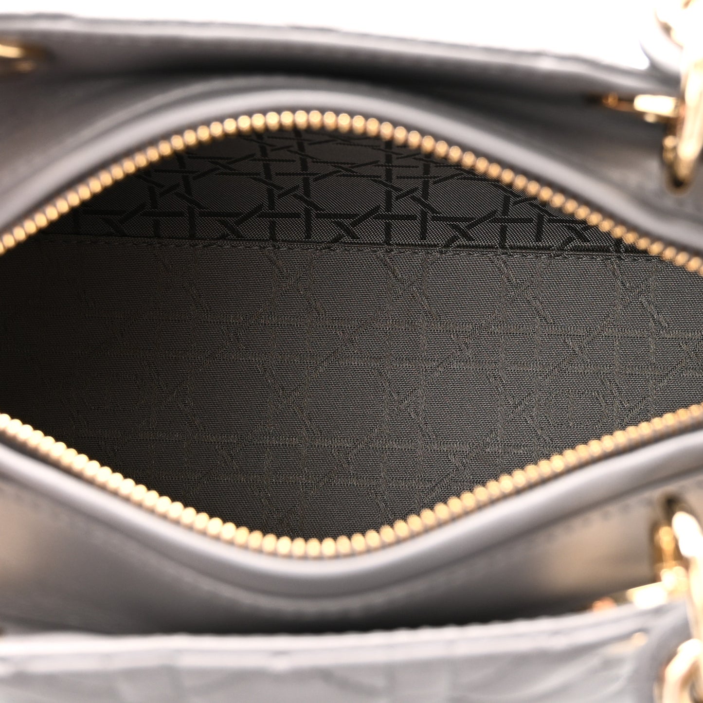 Lambskin Cannage Medium Lady Dior Grey