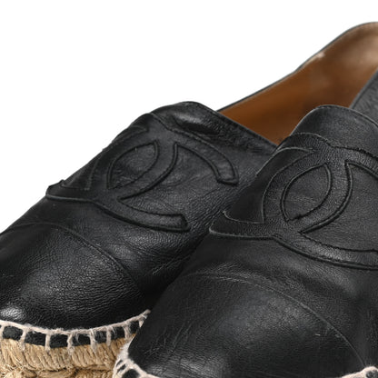 Chanel Lambskin CC Espadrilles 38 Black 5 of 7