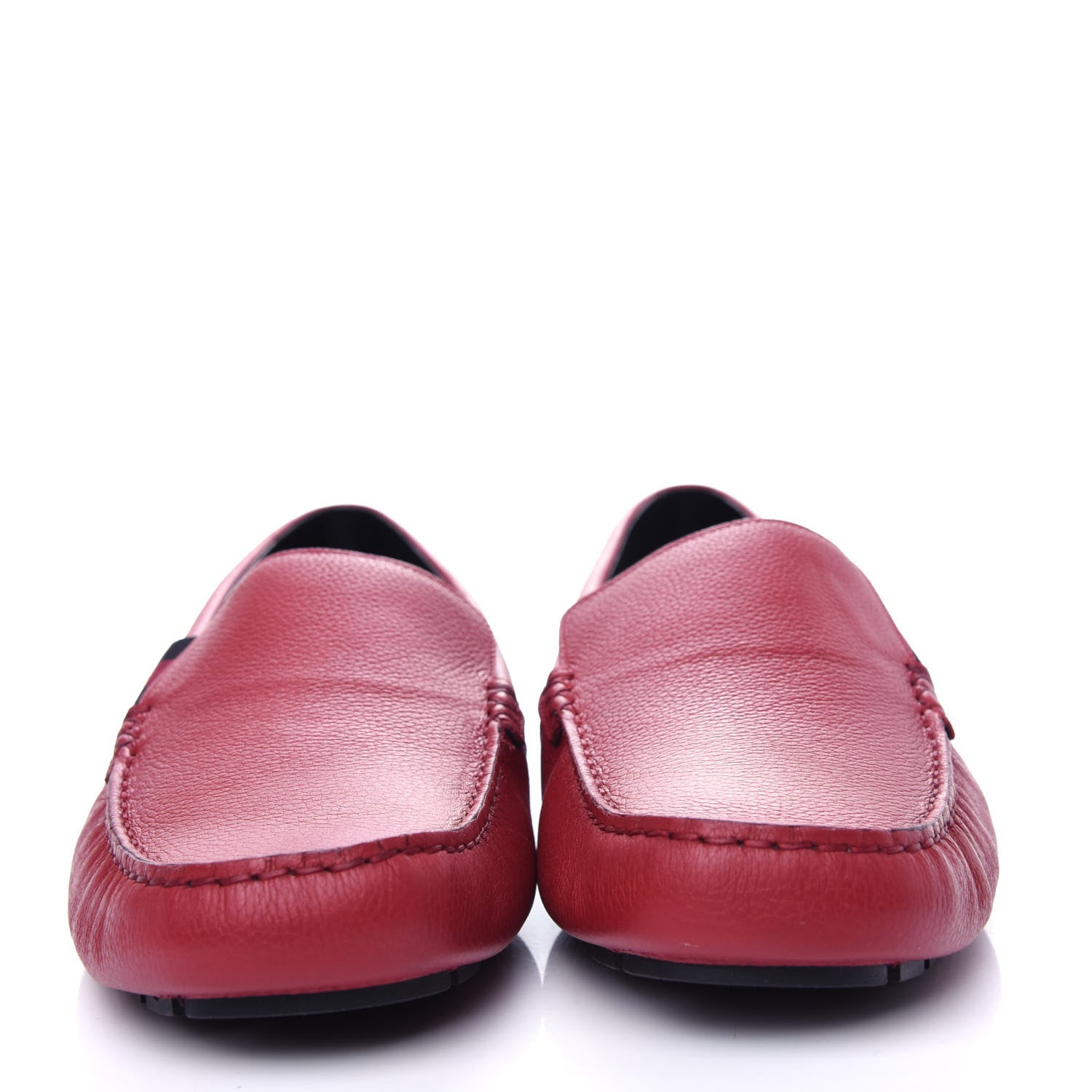Gucci Calfskin Web Mens Driver Loafers 10 Red 2 of 10