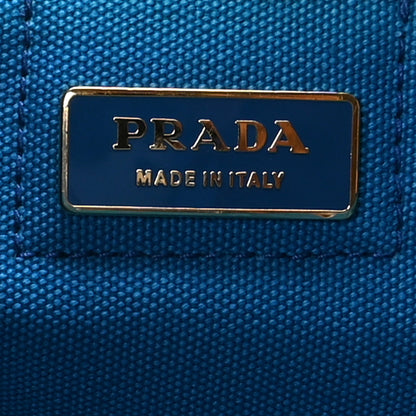 Prada Canapa Large Logo Tote Azzurro 6 of 10