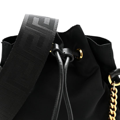 Versace Nylon Medusa Drawstring Bucket Bag Black 9 of 13