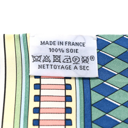 Hermes Silk Voltes Et Pirouettes Twilly Bleu Ciel Vert Jaune 4 of 4