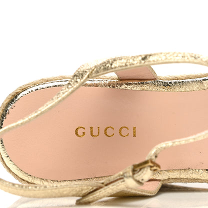 Gucci Galassia Aitana Espadrille 10/95mm Wedge Sandals 37 Platino 6 of 9