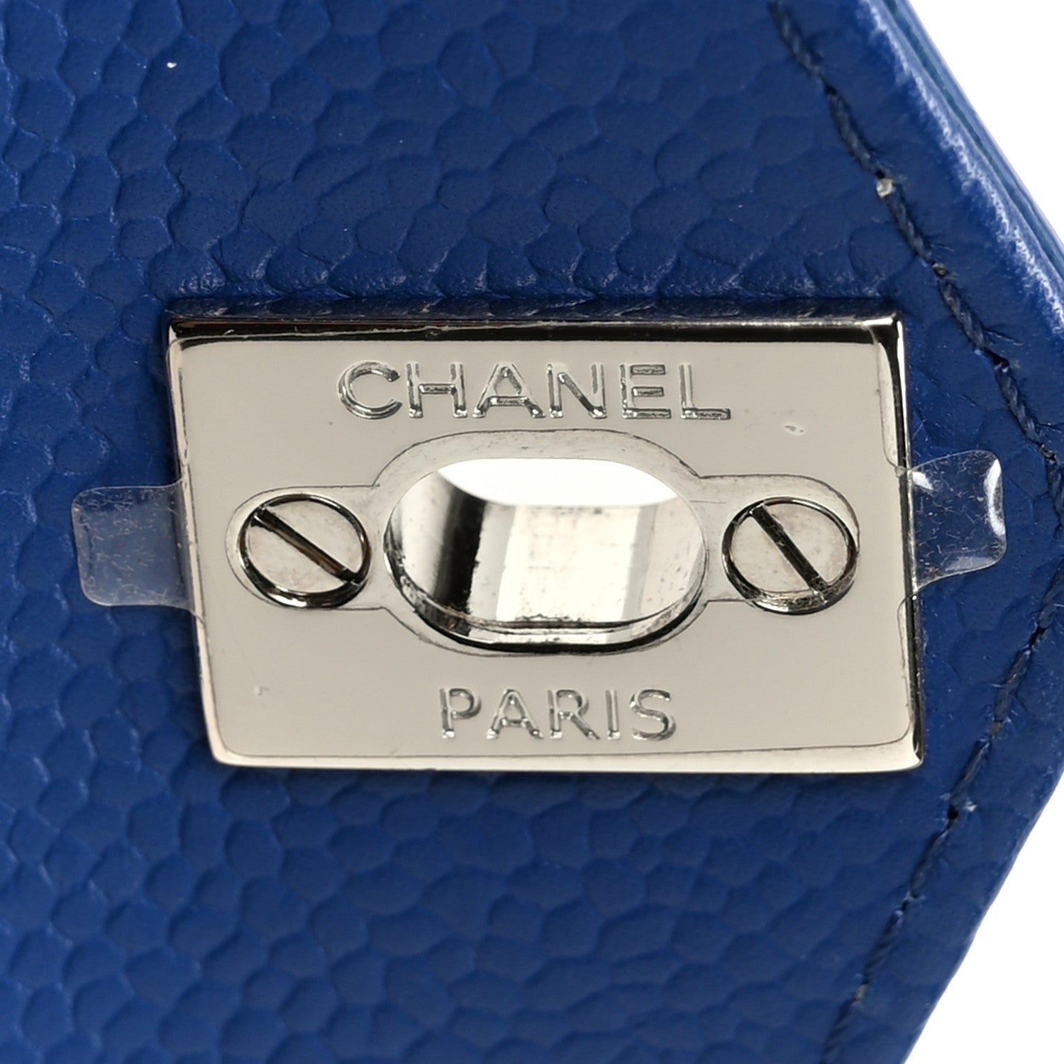 Chanel Caviar Chevron Quilted Single Flap Blue 7 of 11