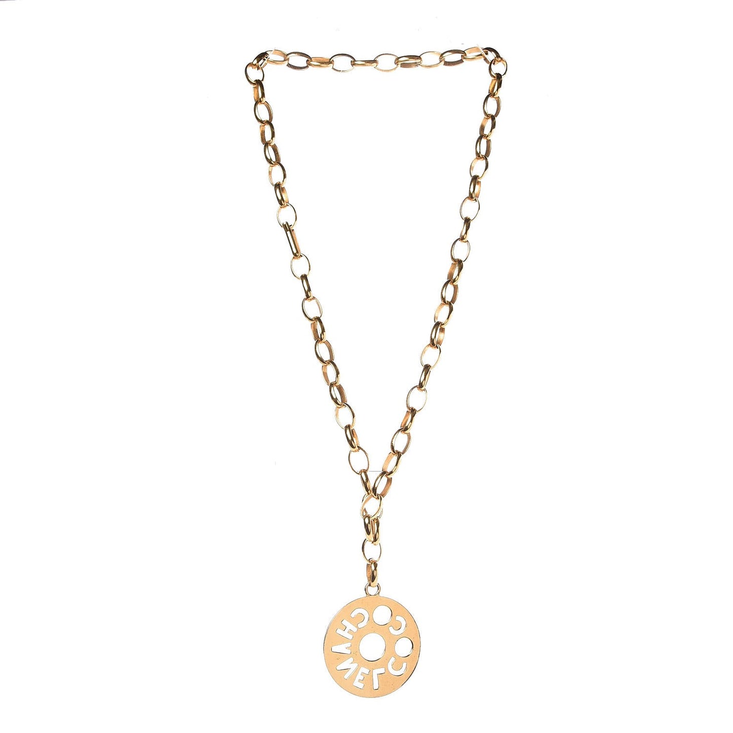 Medallion Long Chain Necklace Gold