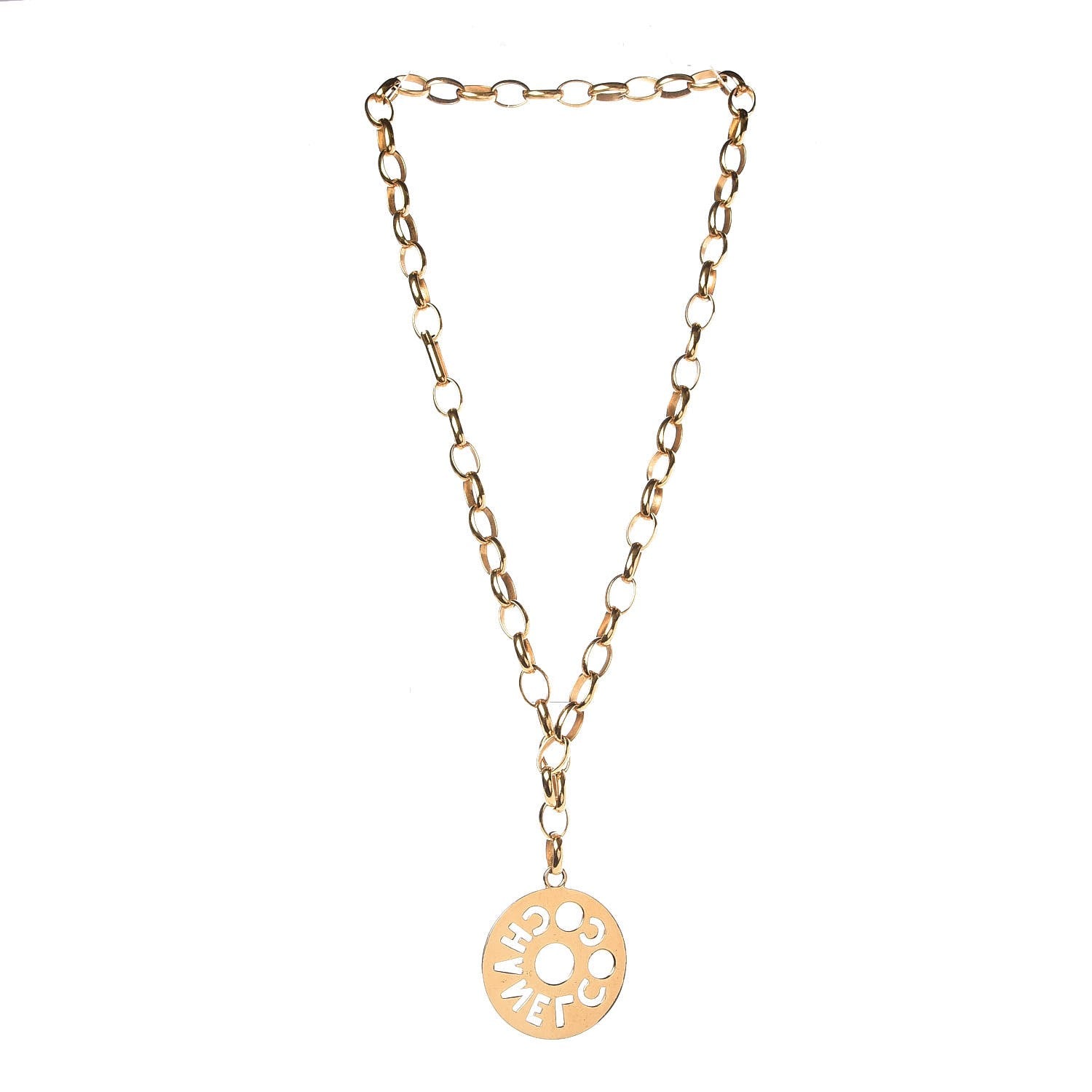 Chanel Medallion Long Chain Necklace Gold 3 of 5
