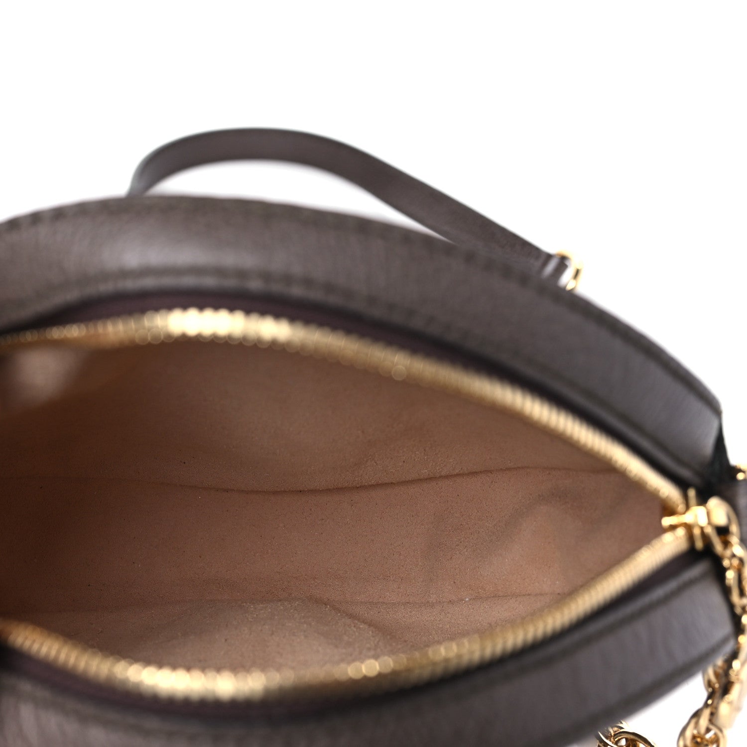 Gucci GG Supreme Monogram Web Mini Ophidia Round Shoulder Bag Brown 5 of 9