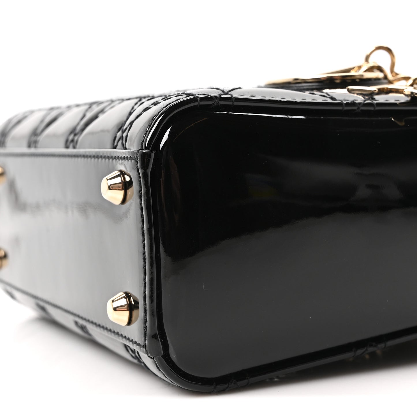 Patent Cannage Mini Lady Dior Black