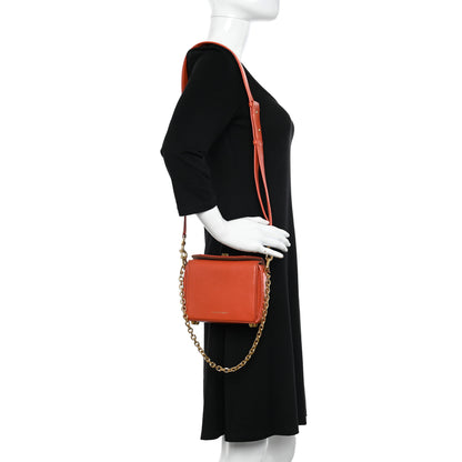 Alexander McQueen Silky Amish Grained Goatskin Box Shoulder Bag 16 Flame 2 of 16