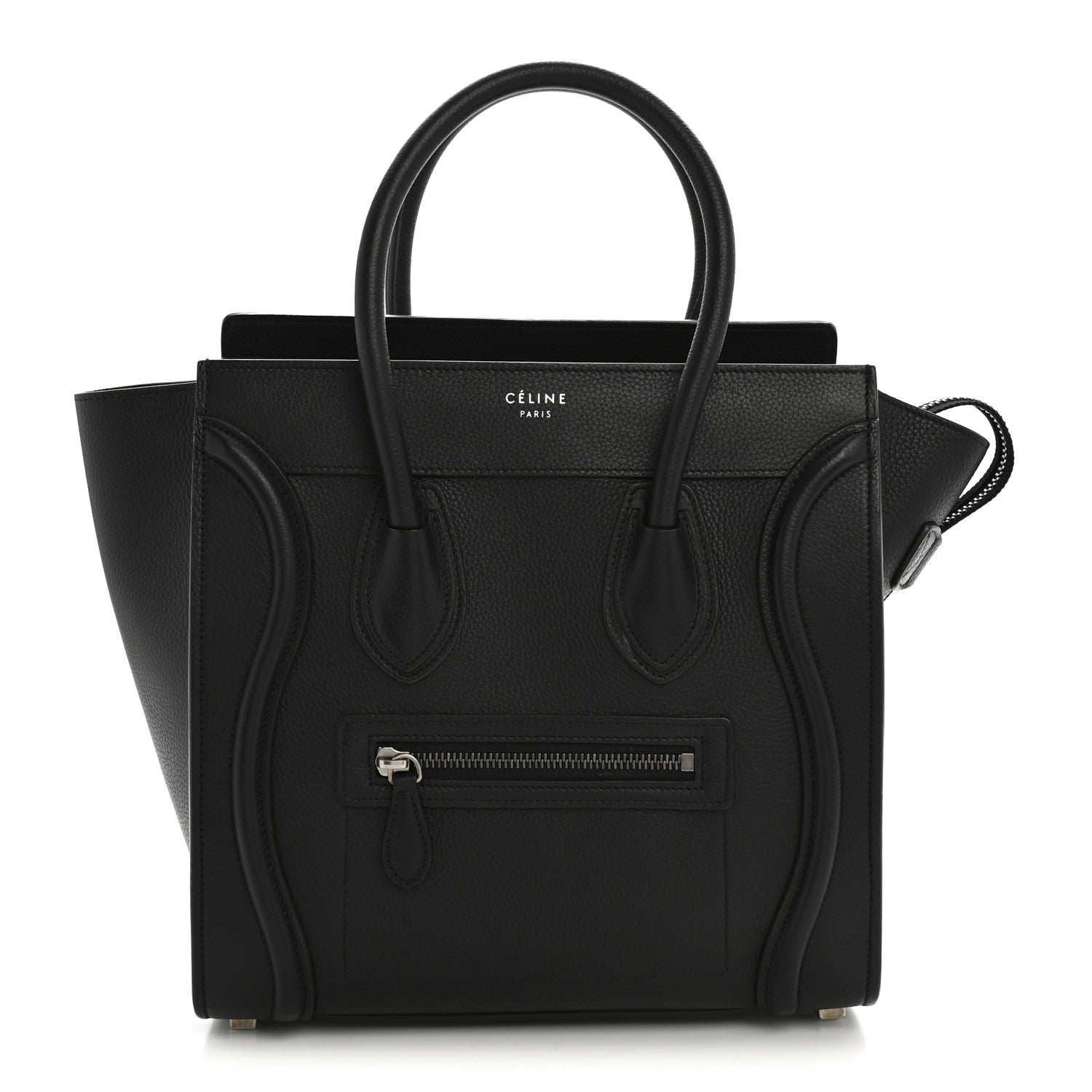 Celine Drummed Calfskin Micro Luggage Black 1 of 13