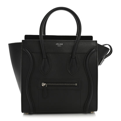 Celine Drummed Calfskin Micro Luggage Black 1 of 13