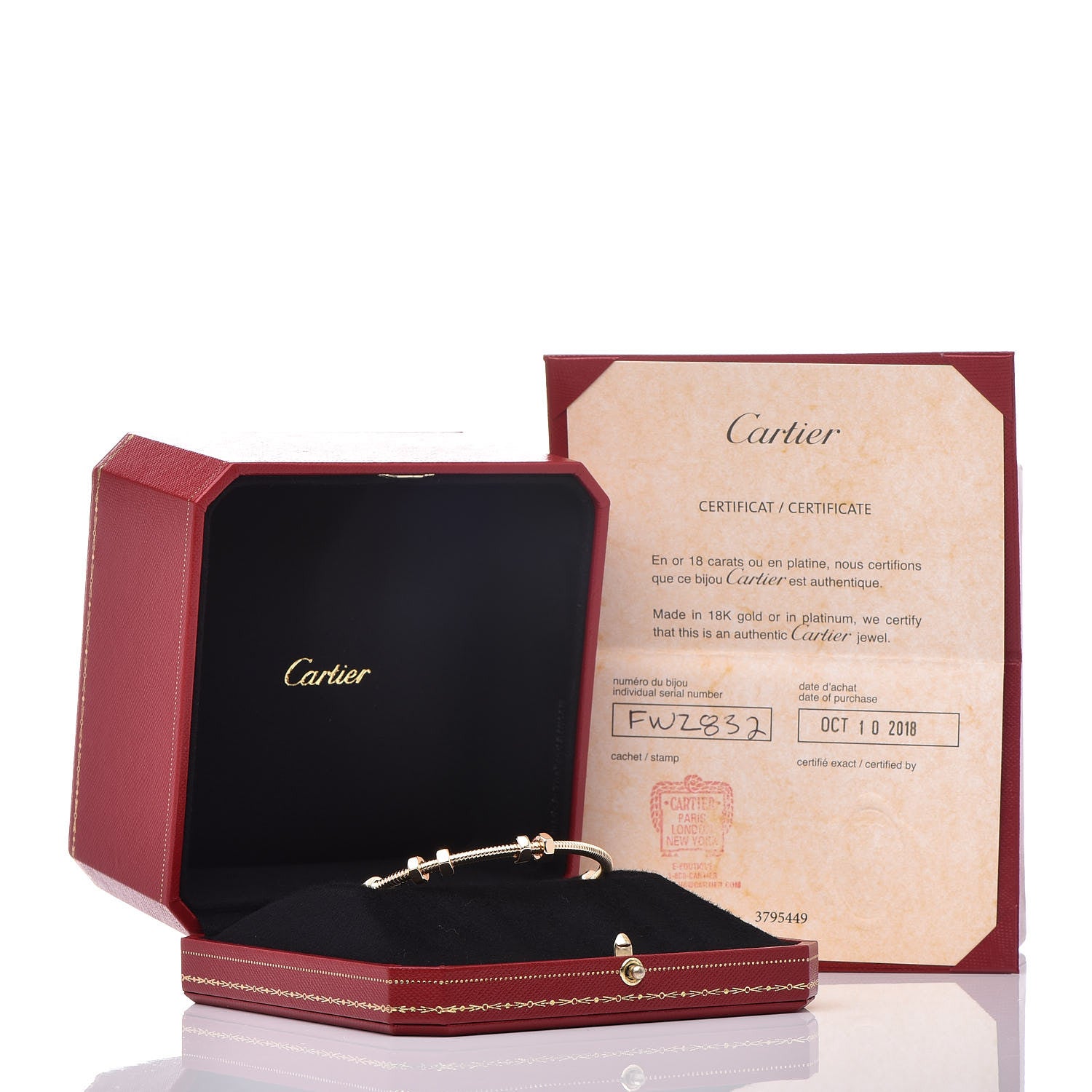 Cartier 18K Yellow Gold Ecrou de Bracelet 18 5 of 5