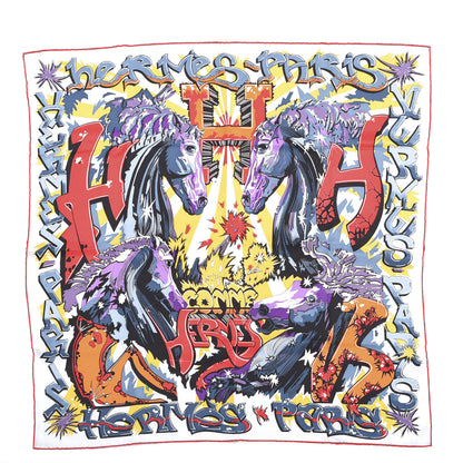 Hermes Silk H Comme Scarf 70 Gris Violet Rouge 1 of 4