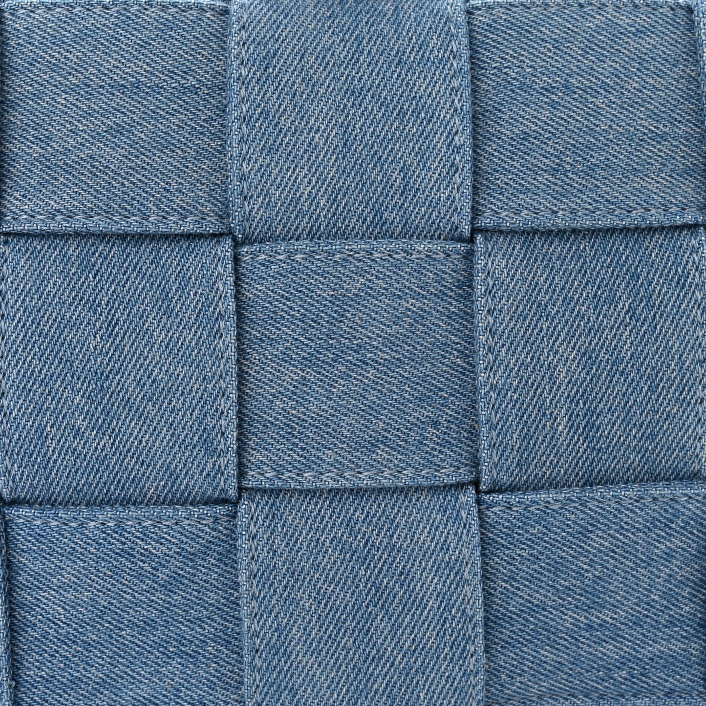 Denim Maxi Intrecciato Cassette Crossbody Bag Blue