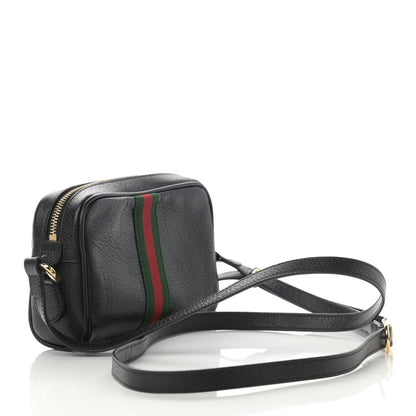 Gucci Calfskin Web Mini Ophidia Shoulder Bag Black 3 of 12