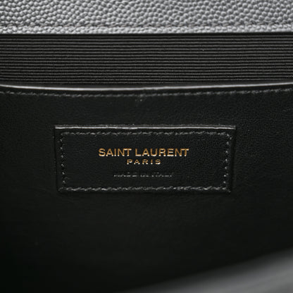 Saint Laurent Grain De Poudre Textured Mixed Matelasse Medium Triquilt Monogram Satchel Fog 6 of 10