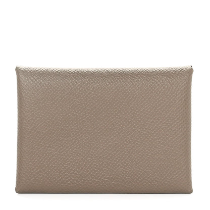 Hermes Epsom Calvi Duo Card Case Etoupe 1 of 9