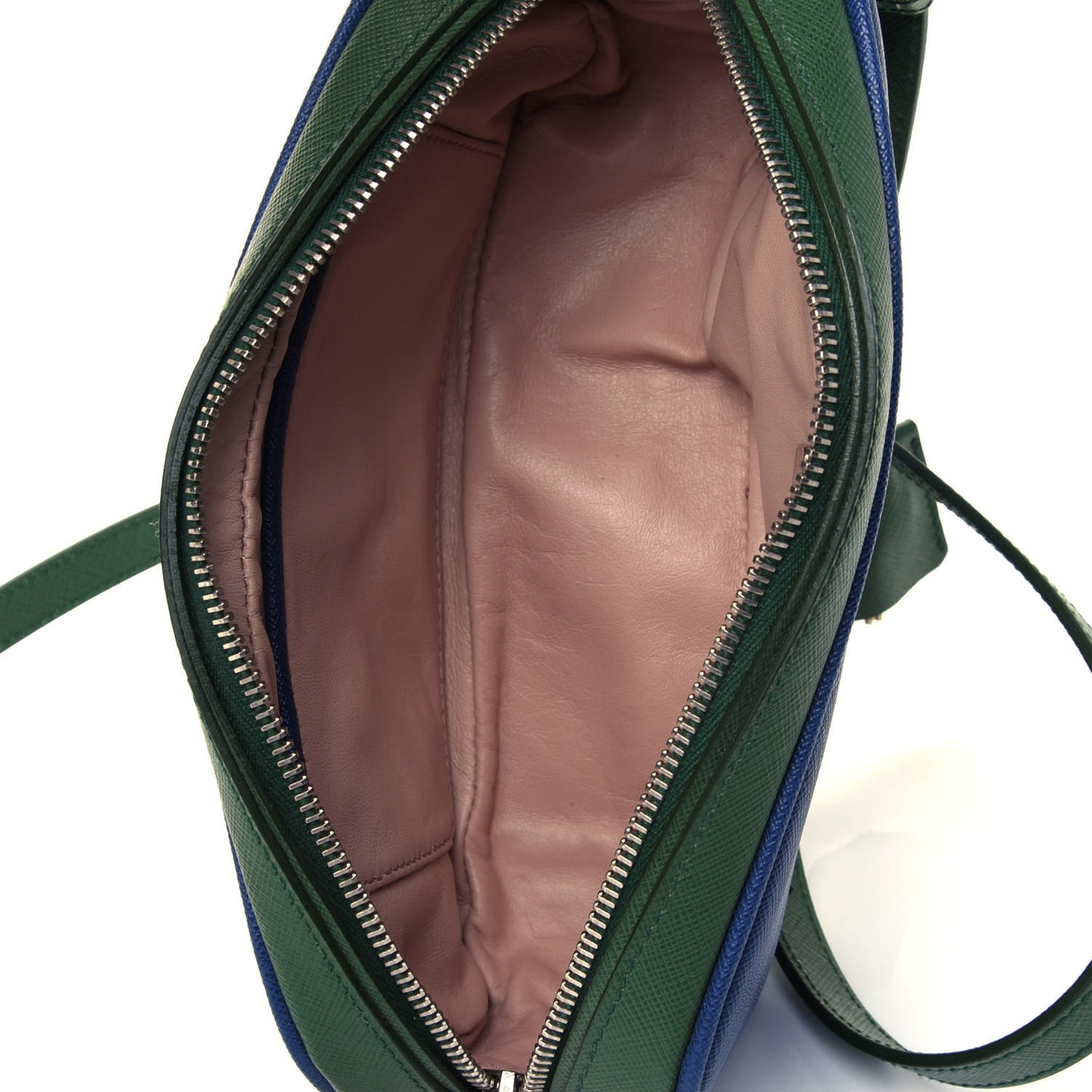 Saffiano Buckle Bi-Color Camera Bag Bluette Lari