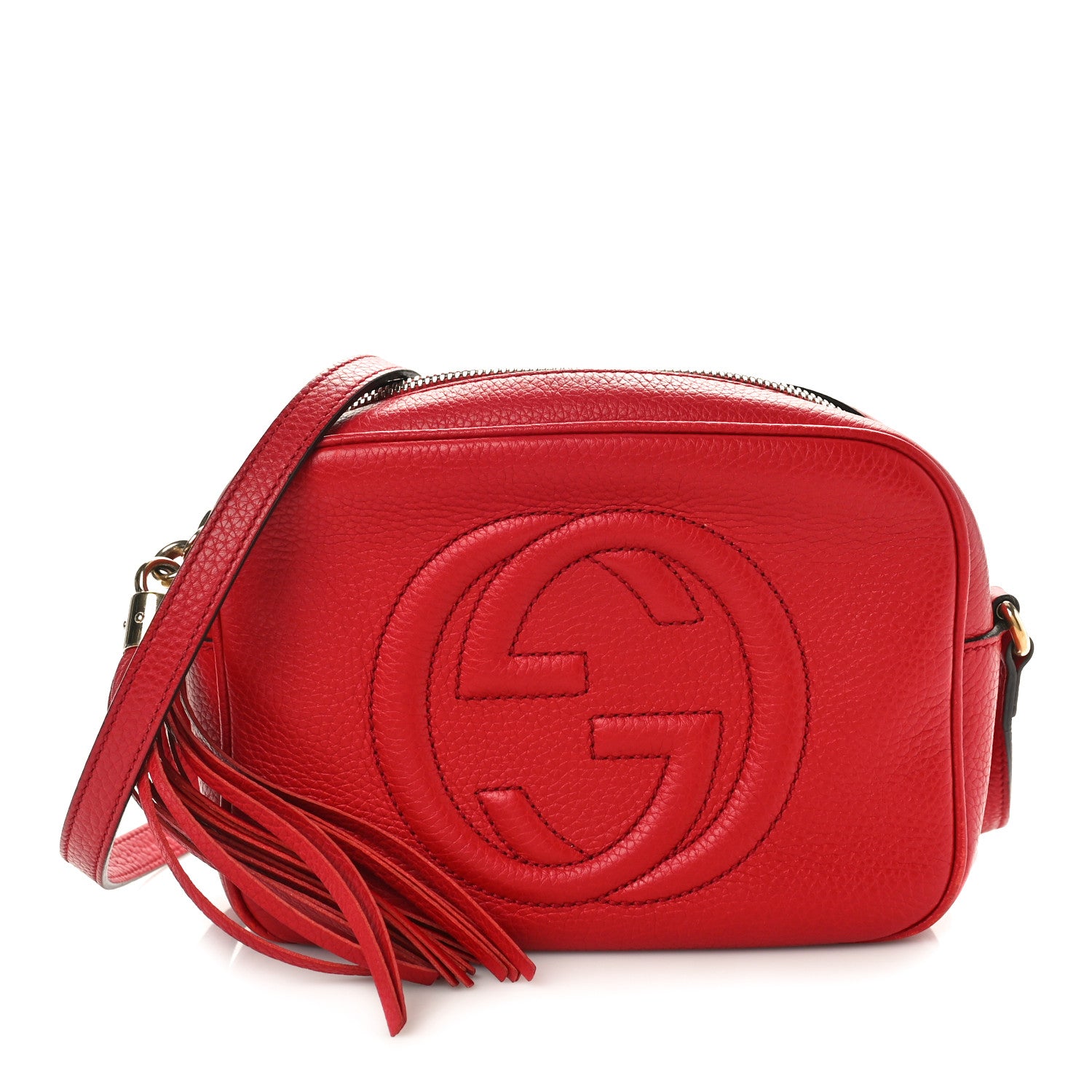 Gucci Pebbled Calfskin Small Soho Disco Bag Tabasco Red 1 of 10