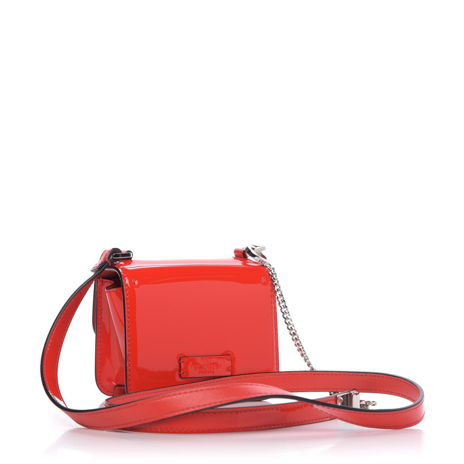 Valentino Garavani Patent Micro VSling Shoulder Bag Cerise Rouge Pur 3 of 9