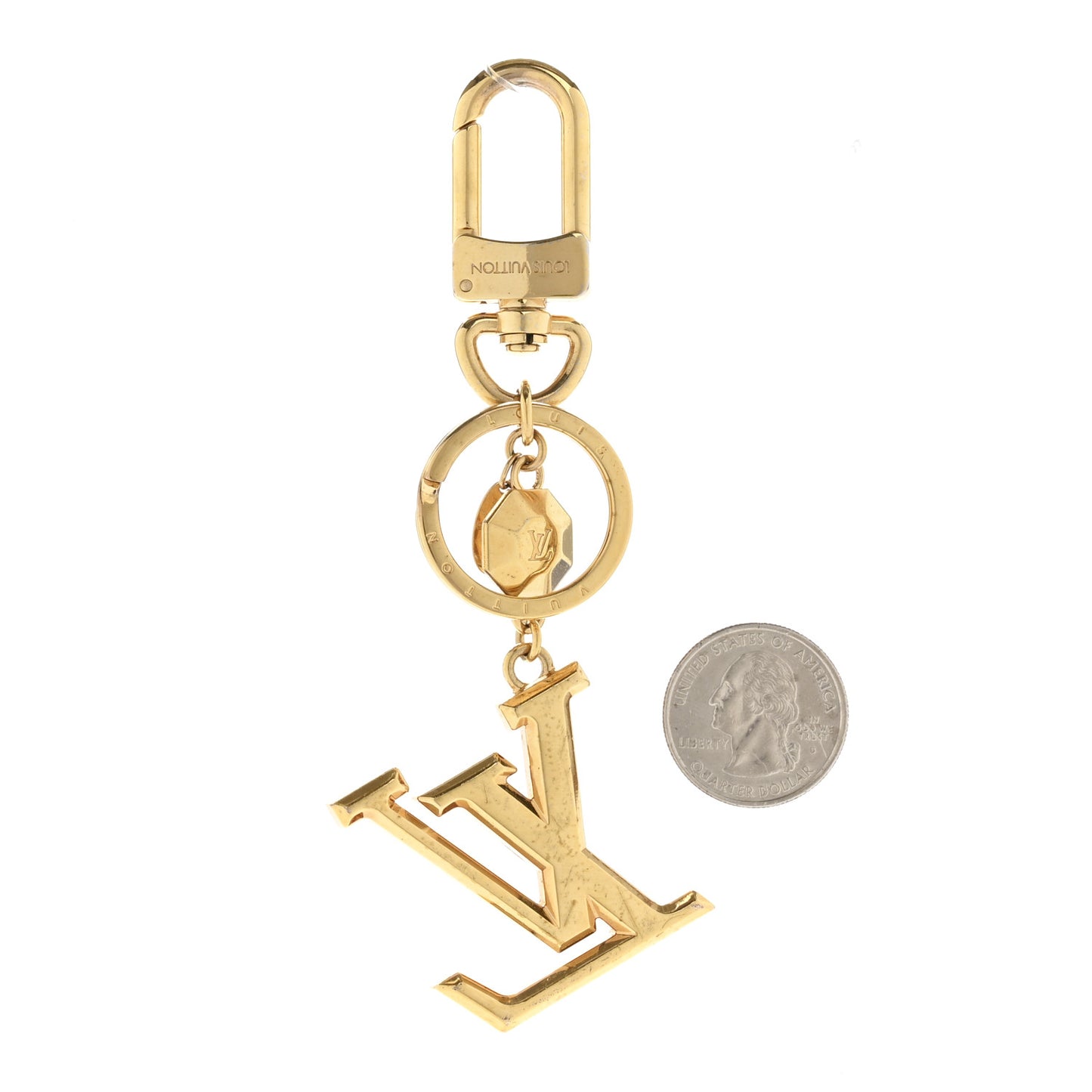 LV Facettes Bag Charm Key Holder Gold