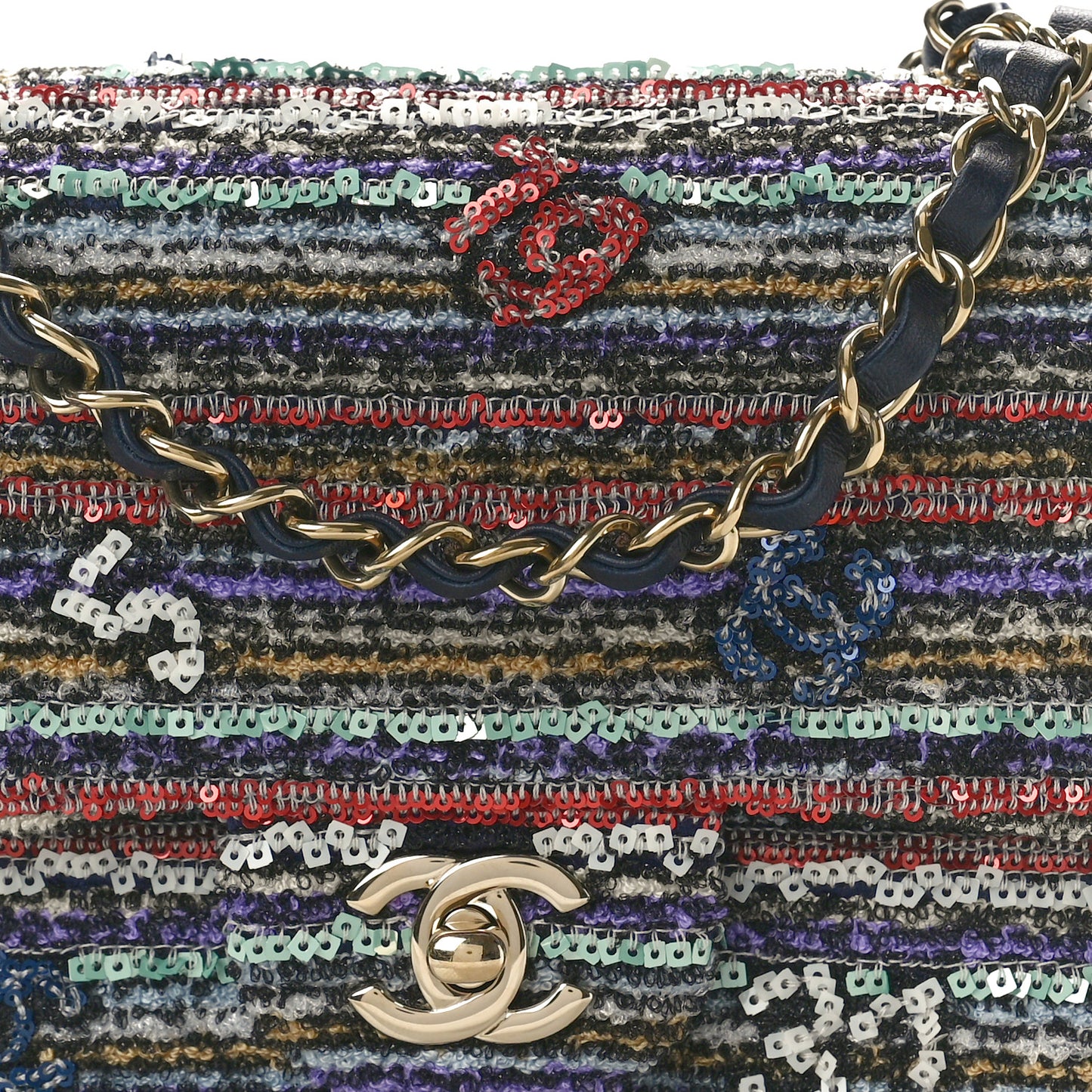 Mixed Fibers Sequin Quilted Mini Flap Multicolor