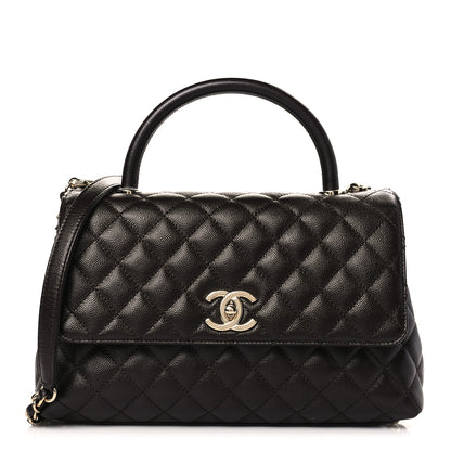 Chanel Caviar Quilted Small Coco Handle Flap Dark Brown 1 of 8