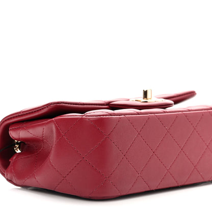 Chanel Lambskin Quilted Mini Rectangular Flap Burgundy 9 of 10