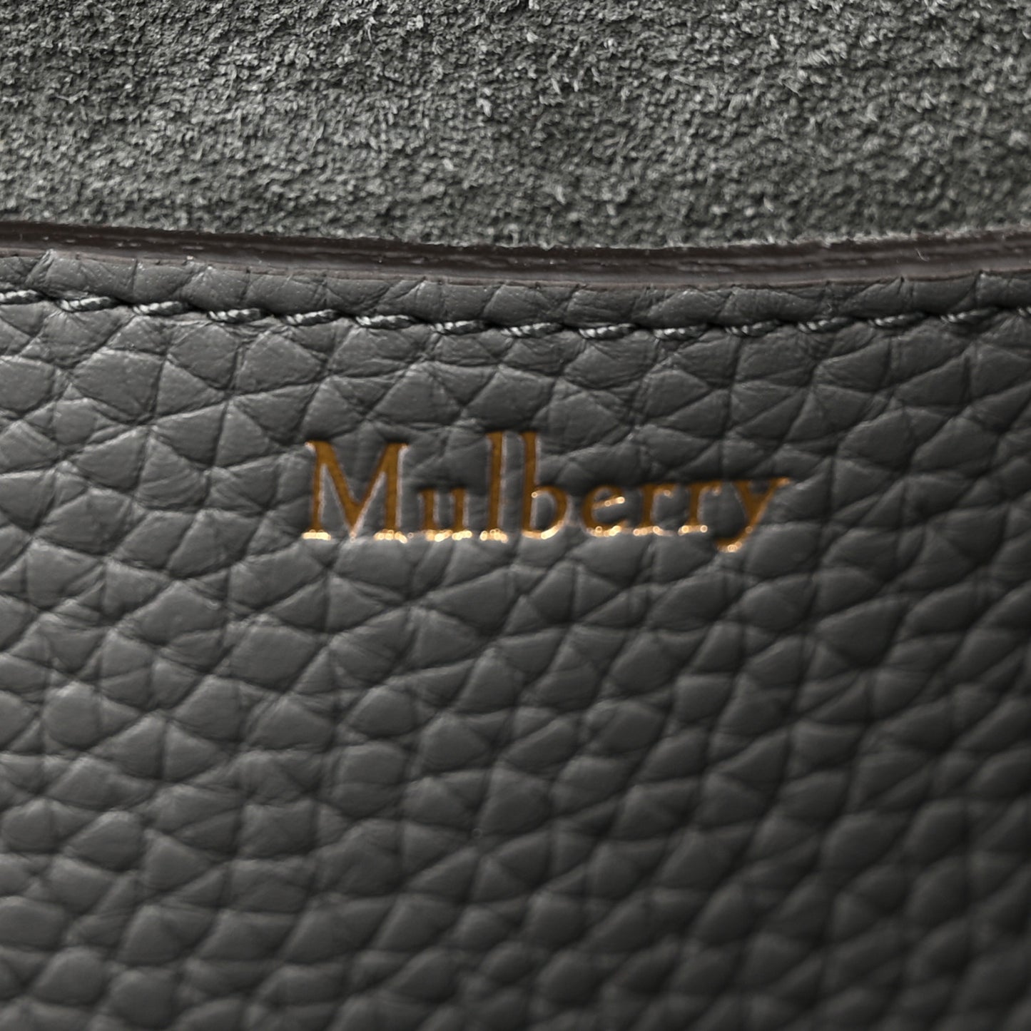 Small Classic Grain Calfskin Small Amberley Satchel Charcoal