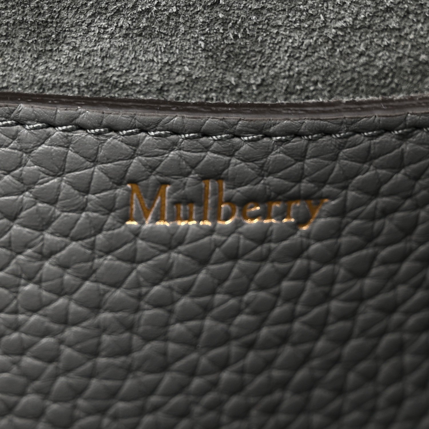Mulberry Small Classic Grain Calfskin Small Amberley Satchel Charcoal 6 of 12