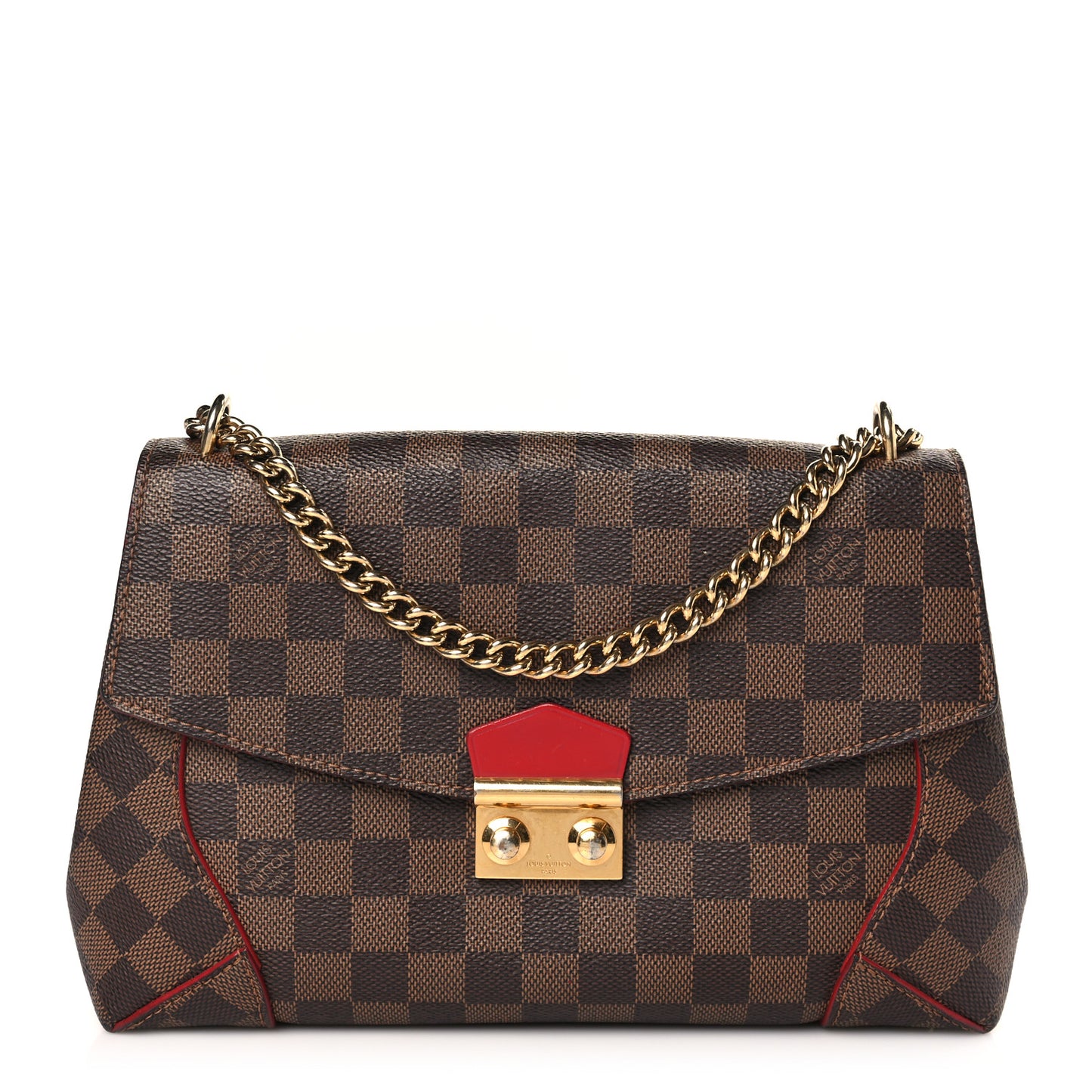 Damier Ebene Caissa Clutch Cherry