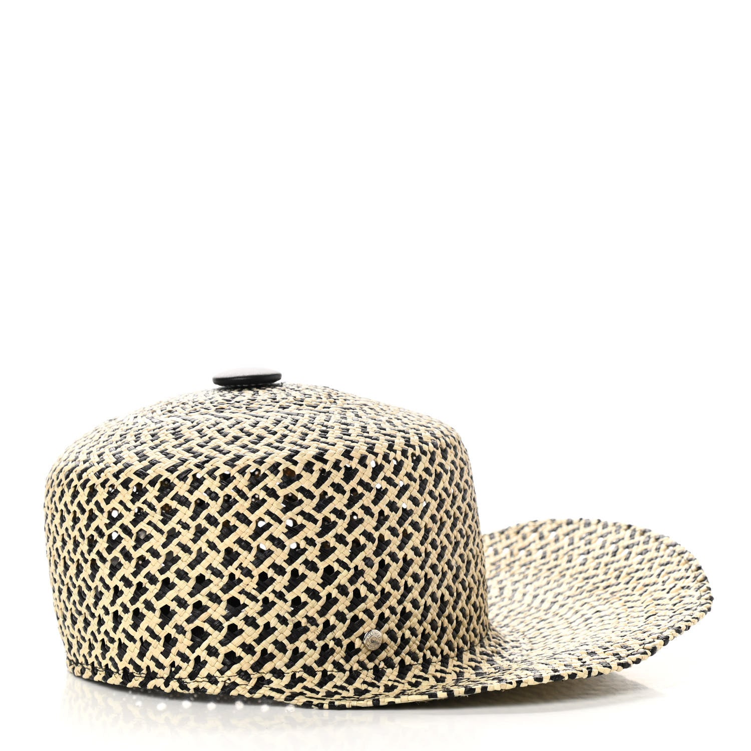 Hermes Panama Straw Chapeau Tanzanie Canna Hat 57 Naturel Black 5 of 11