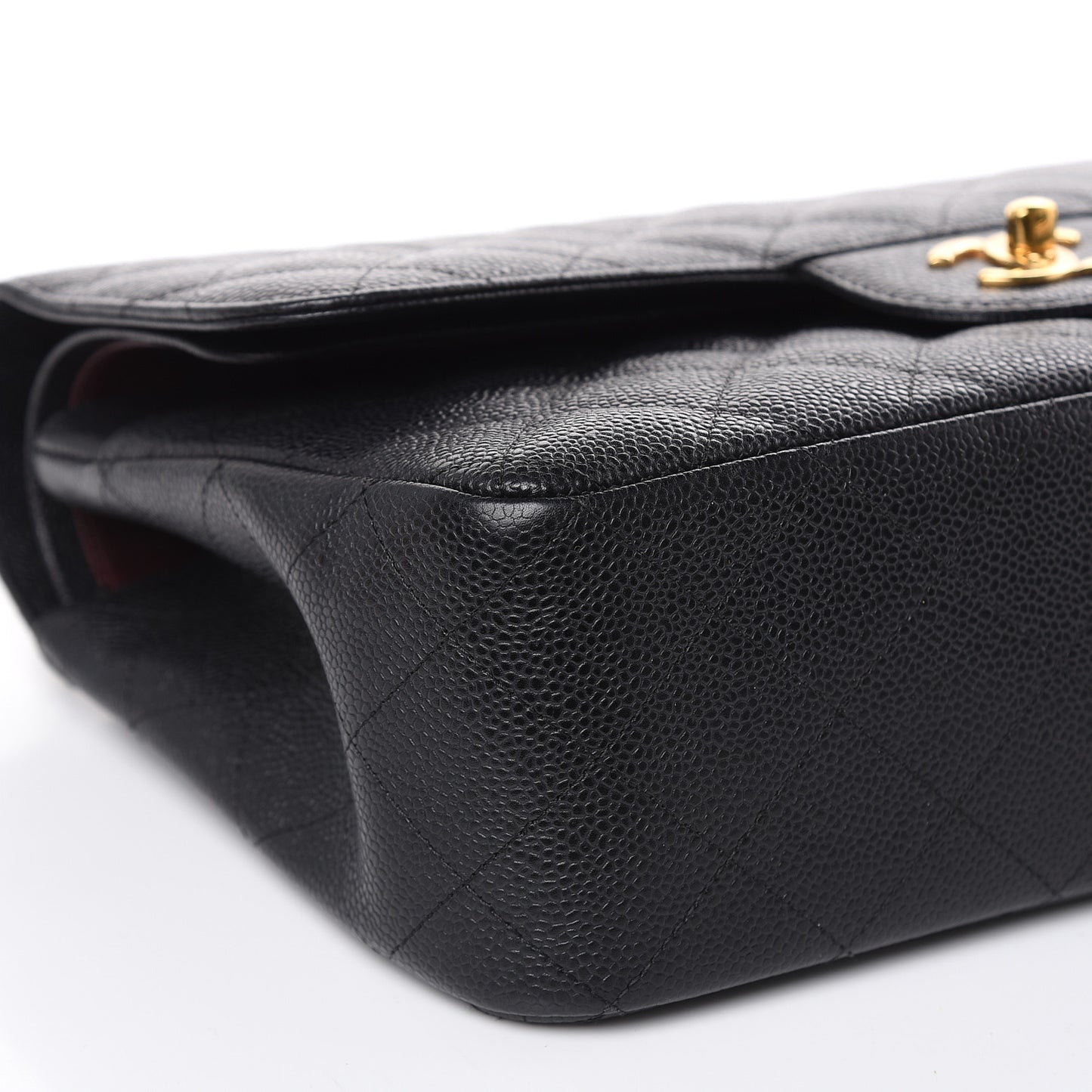 Caviar Quilted Jumbo Double Flap Black