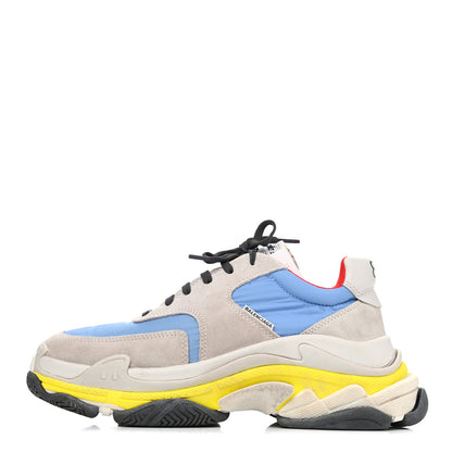 Balenciaga Nylon Suede Womens Triple S 2.0 Sneakers 40 Gris Bleu Rouge 1 of 4