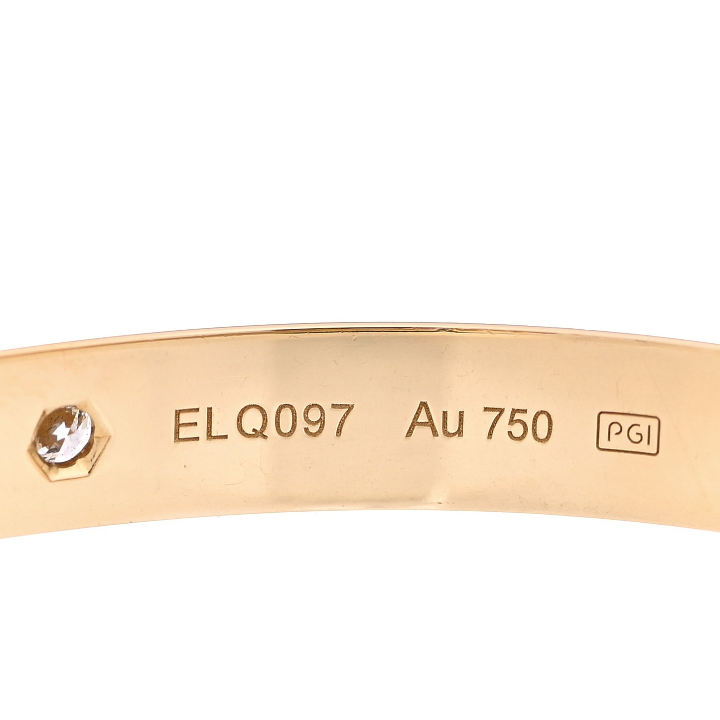 18K Yellow Gold 4 Diamond LOVE Bracelet 18