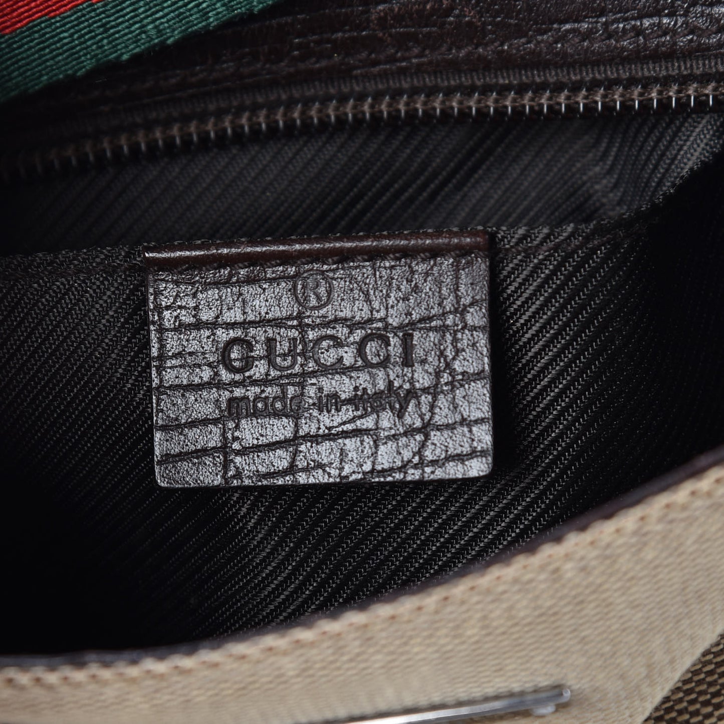 Canvas Web Shoulder Bag Dark Brown