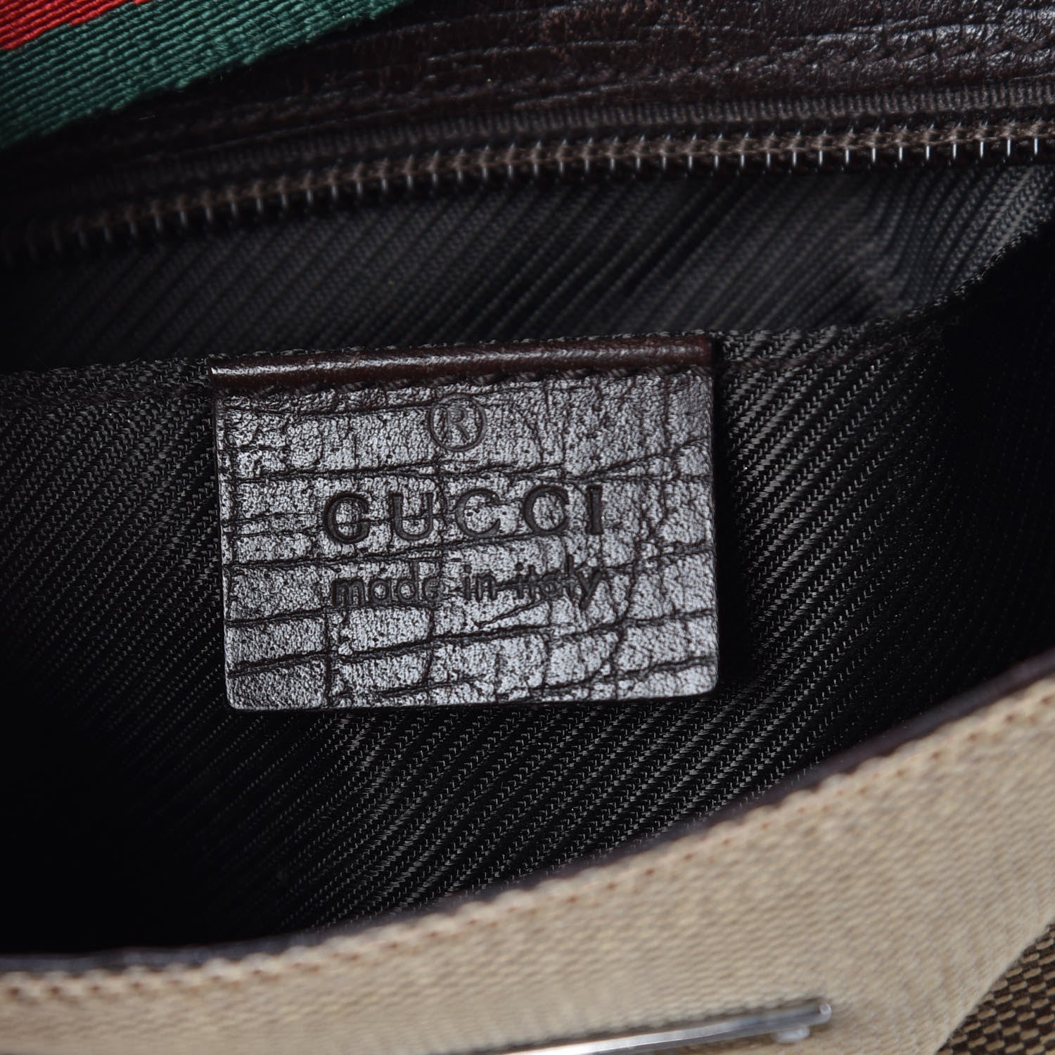 Gucci Canvas Web Shoulder Bag Dark Brown 5 of 9