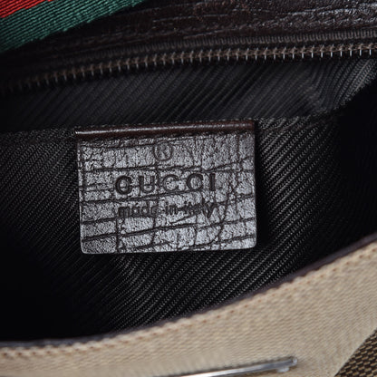 Gucci Canvas Web Shoulder Bag Dark Brown 5 of 9