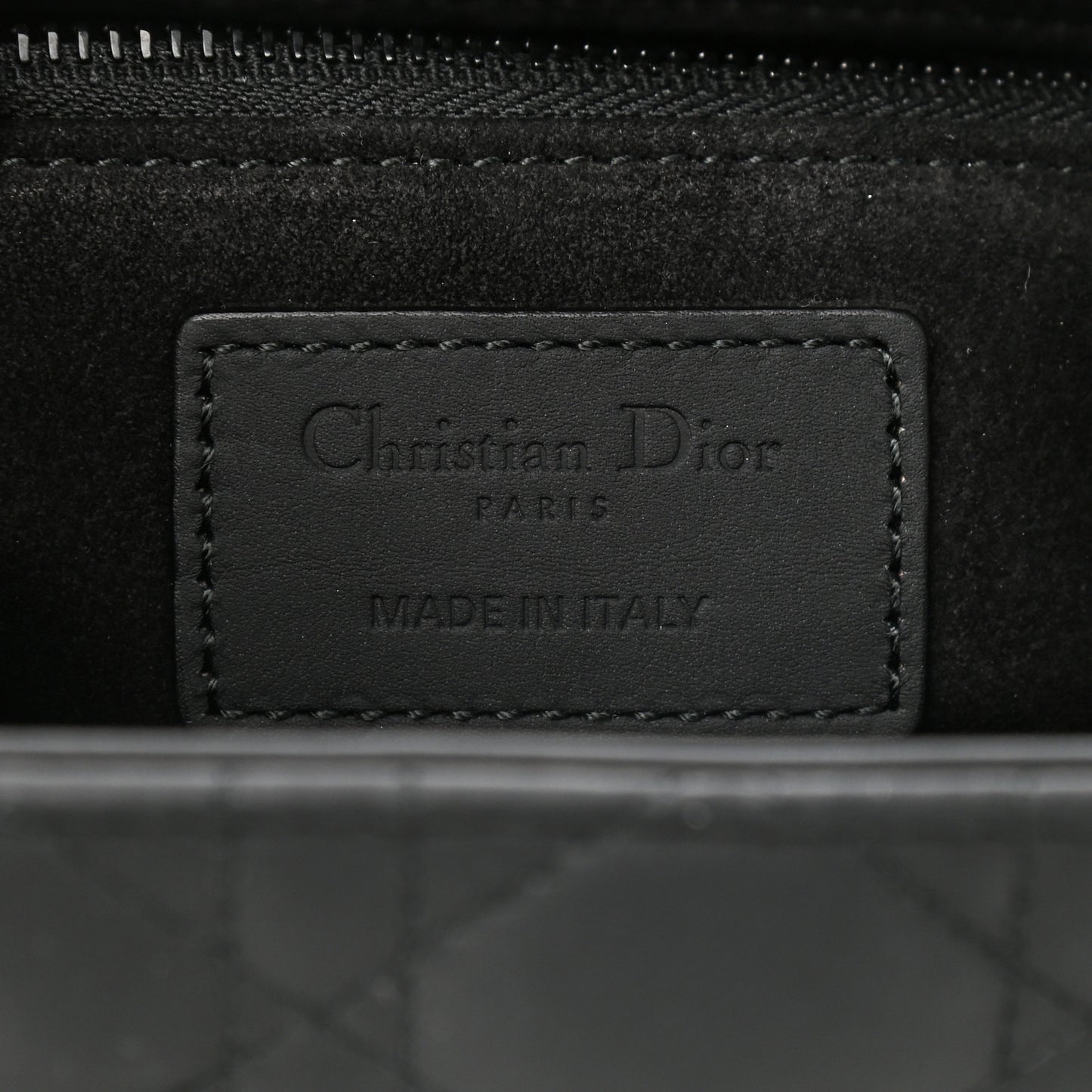 Ultra Matte Calfskin Cannage Medium Lady Dior Black