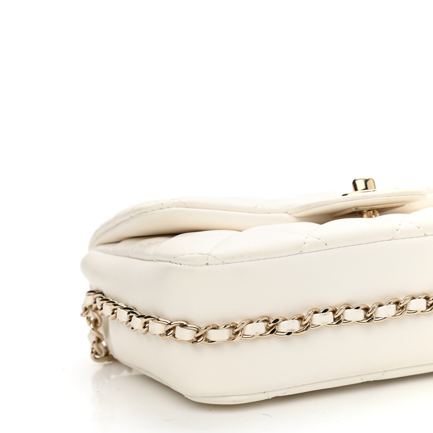 Lambskin Quilted Mini My Precious Flap White