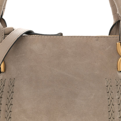 Chloe Suede Calfskin Braided Medium Marcie Satchel Motty Grey 8 of 13