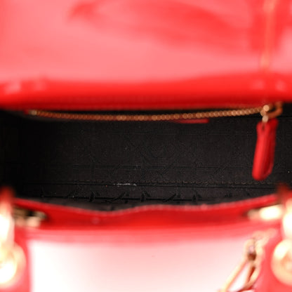 Christian Dior Patent Cannage Mini Lady Dior Red 5 of 14