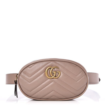 Gucci Calfskin Matelasse GG Marmont Belt Bag 95 38 Porcelain Rose 1 of 9