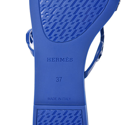 Hermes Rubber Chaine d'Ancre Rivage Sandals 37 Bleu Smalt 6 of 9