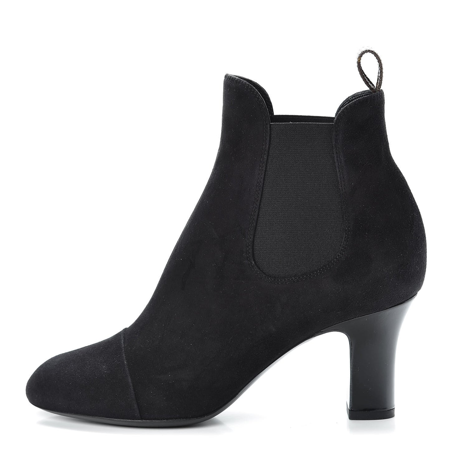 Suede Monogram Uniformes Cap Toe Chelsea 75mm Ankle Boots 36.5 Black