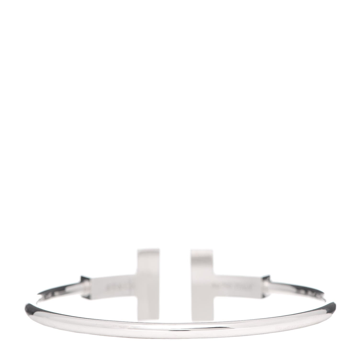 Tiffany 18K White Gold T Wide Wire Bracelet 3 of 6