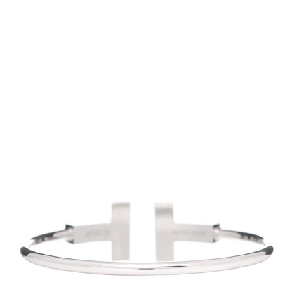 Tiffany 18K White Gold T Wide Wire Bracelet 3 of 6
