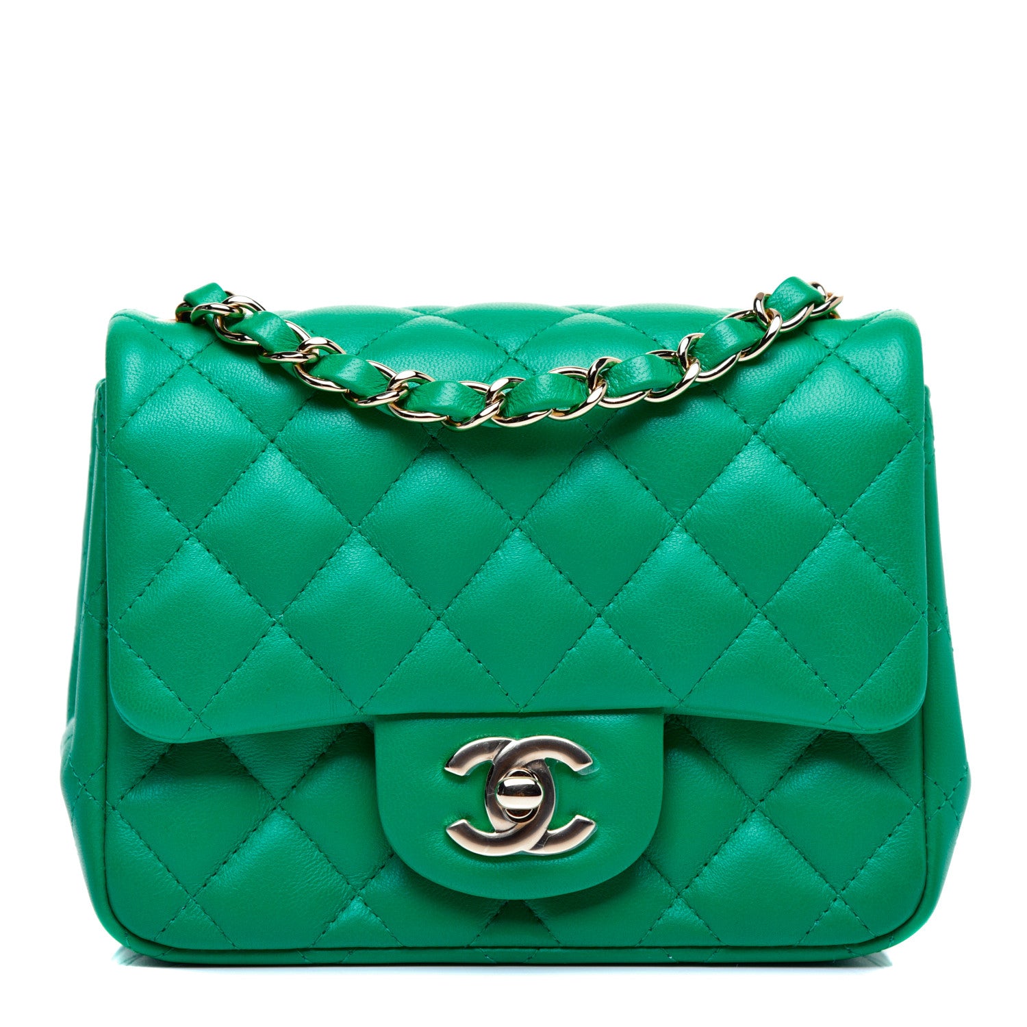 Chanel Lambskin Quilted Mini Square Flap Green 1 of 10