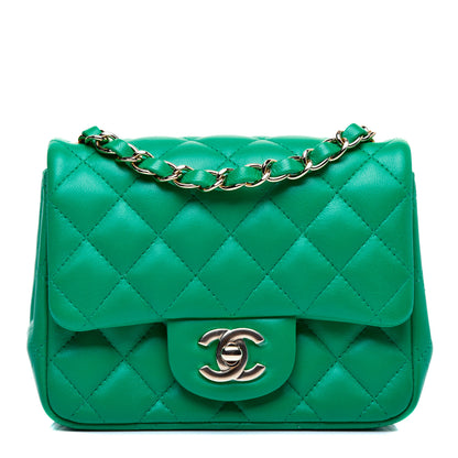 Chanel Lambskin Quilted Mini Square Flap Green 1 of 10