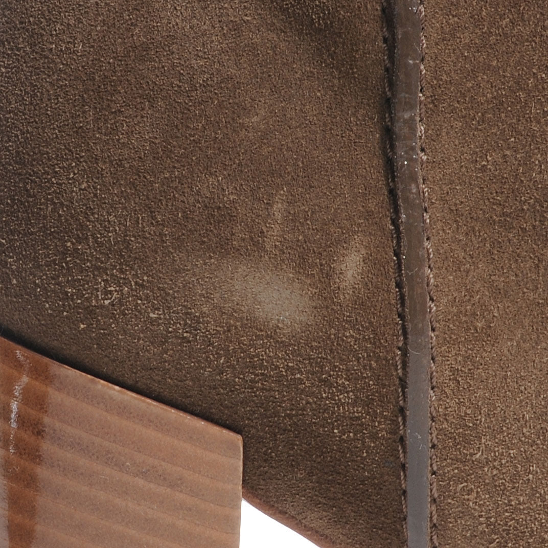 Suede Over The Knee Heeled Boots 38.5 Tan